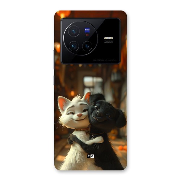 Cute Cat Dog Back Case for Vivo X80