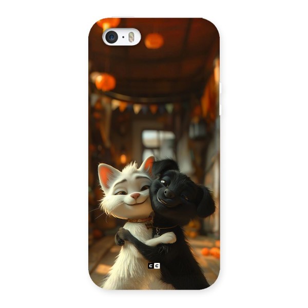 Cute Cat Dog Back Case for iPhone SE 2016