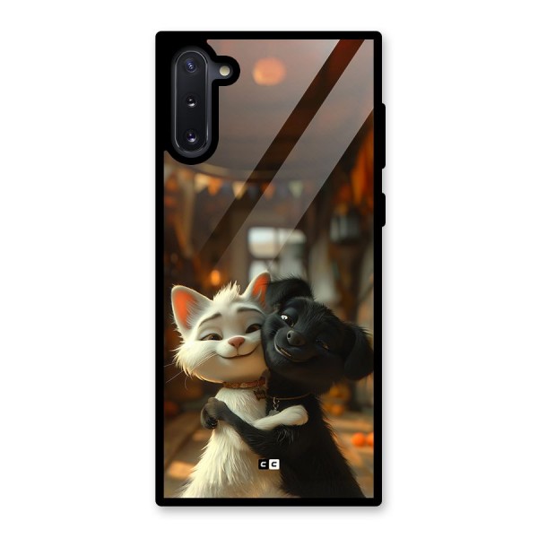 Cute Cat Dog Glass Back Case for Galaxy Note 10