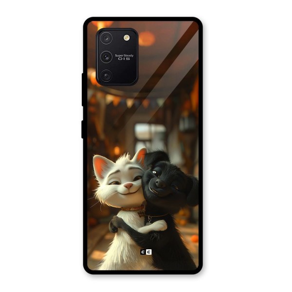 Cute Cat Dog Glass Back Case for Galaxy S10 Lite