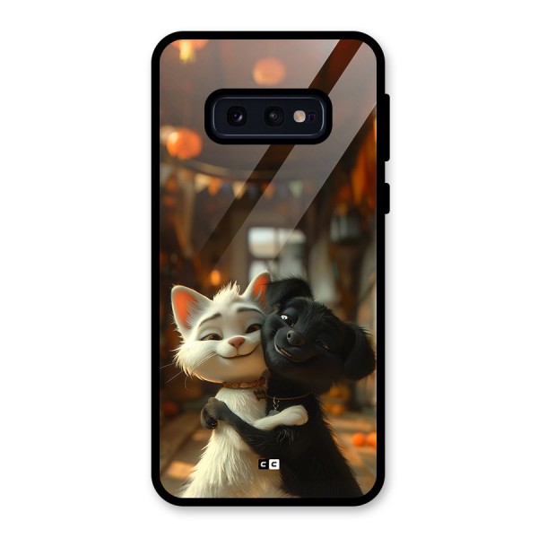 Cute Cat Dog Glass Back Case for Galaxy S10e