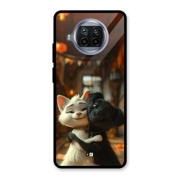 Cute Cat Dog Glass Back Case for Mi 10i