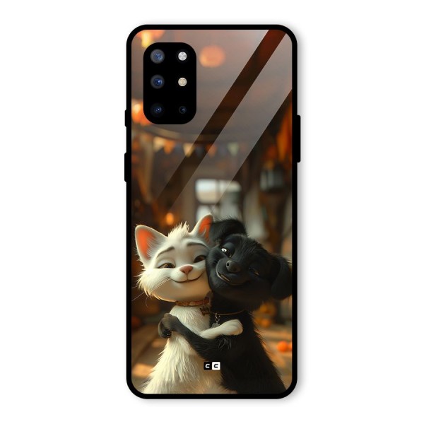 Cute Cat Dog Glass Back Case for OnePlus 8T