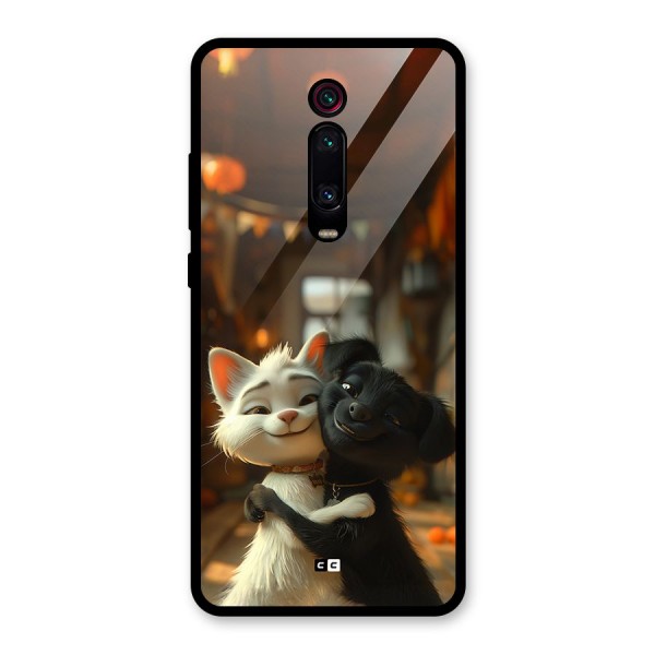 Cute Cat Dog Glass Back Case for Redmi K20