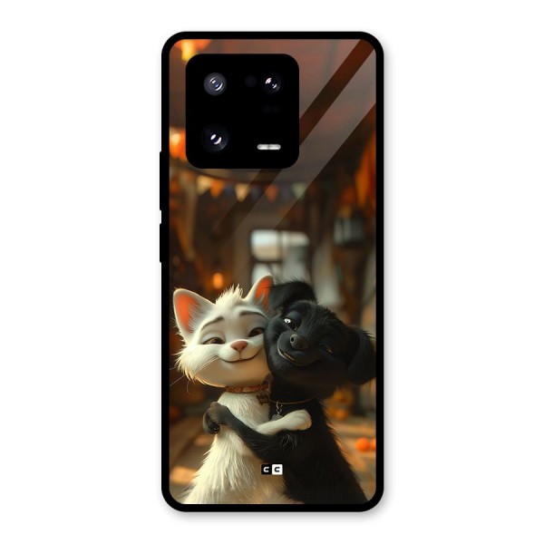 Cute Cat Dog Glass Back Case for Xiaomi 13 Pro