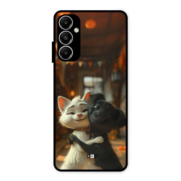 Cute Cat Dog Metal Back Case for Galaxy A05s