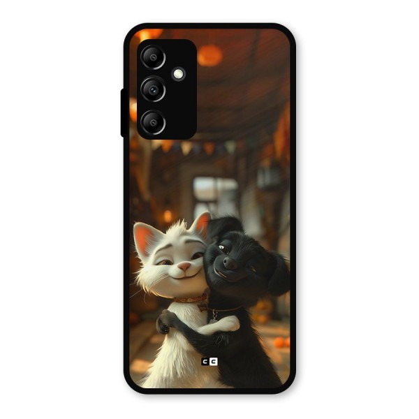 Cute Cat Dog Metal Back Case for Galaxy A14 5G