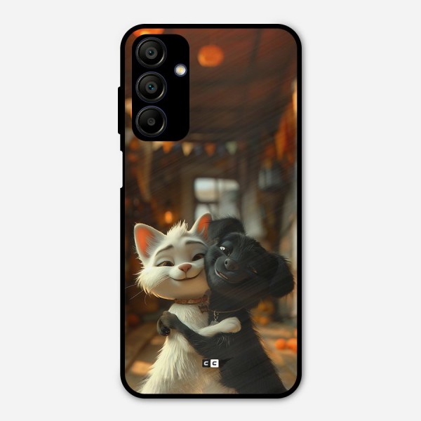 Cute Cat Dog Metal Back Case for Galaxy A15 5G