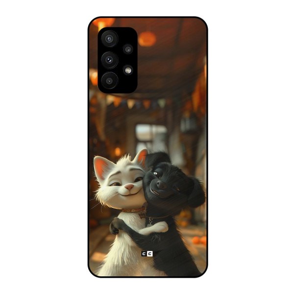 Cute Cat Dog Metal Back Case for Galaxy A23