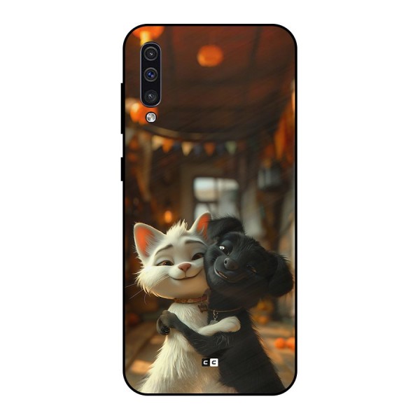 Cute Cat Dog Metal Back Case for Galaxy A50