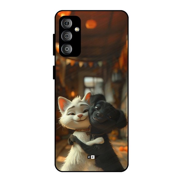 Cute Cat Dog Metal Back Case for Galaxy F23