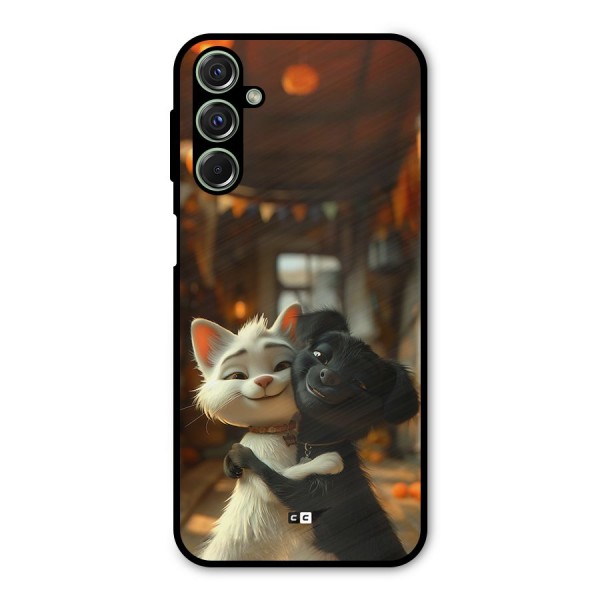 Cute Cat Dog Metal Back Case for Galaxy F34