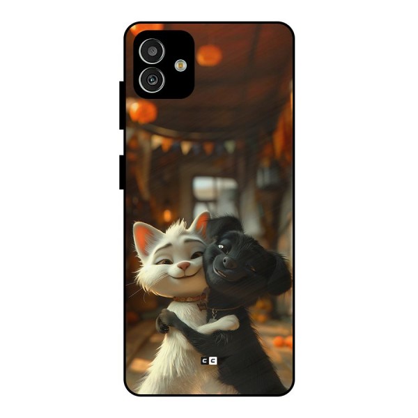 Cute Cat Dog Metal Back Case for Galaxy M13 5G