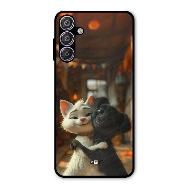 Cute Cat Dog Metal Back Case for Galaxy M15