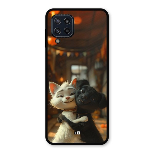 Cute Cat Dog Metal Back Case for Galaxy M32