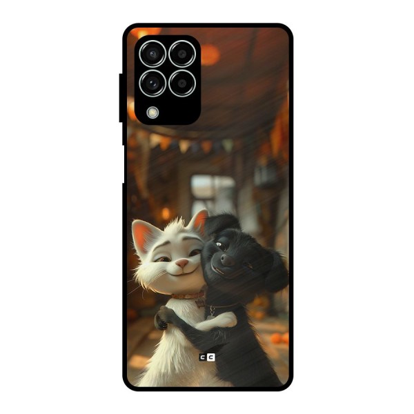 Cute Cat Dog Metal Back Case for Galaxy M33