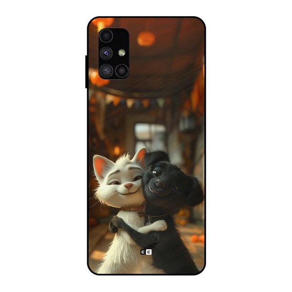 Cute Cat Dog Metal Back Case for Galaxy M51