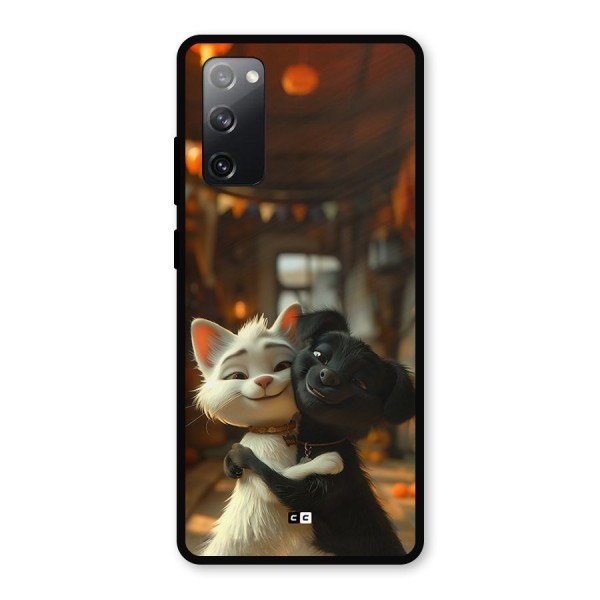 Cute Cat Dog Metal Back Case for Galaxy S20 FE