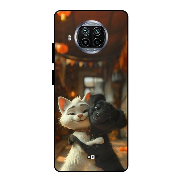 Cute Cat Dog Metal Back Case for Mi 10i