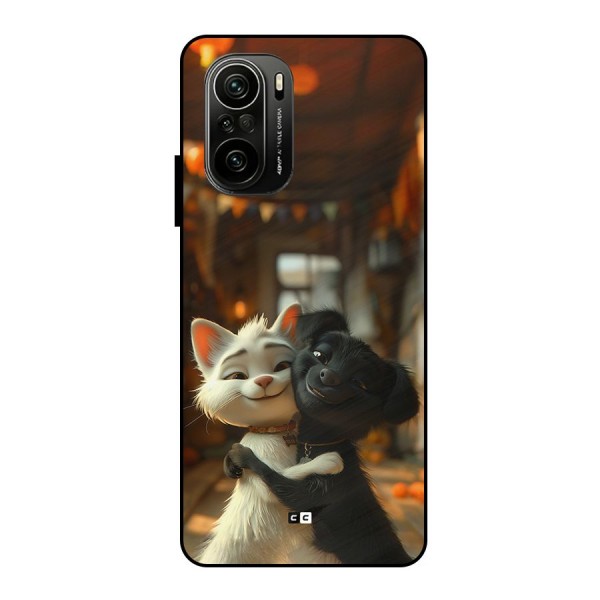 Cute Cat Dog Metal Back Case for Mi 11X Pro