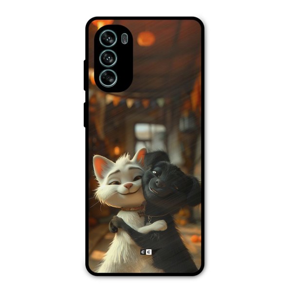 Cute Cat Dog Metal Back Case for Moto G62