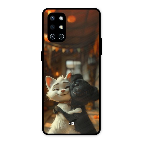 Cute Cat Dog Metal Back Case for OnePlus 9R