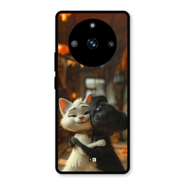 Cute Cat Dog Metal Back Case for Realme 11 Pro