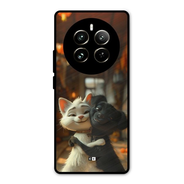 Cute Cat Dog Metal Back Case for Realme 12 Pro