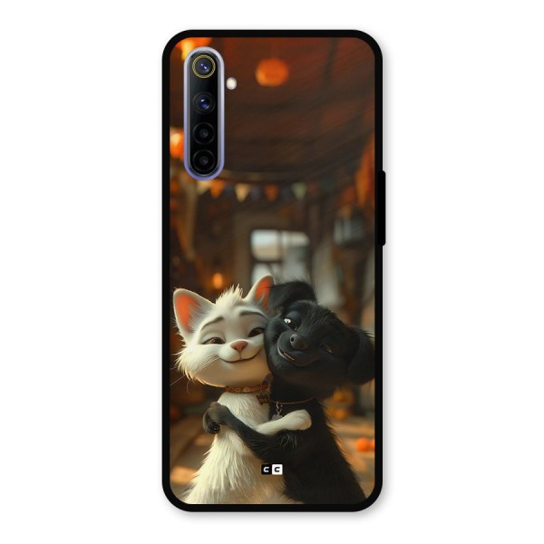 Cute Cat Dog Metal Back Case for Realme 6