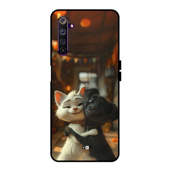 Cute Cat Dog Metal Back Case for Realme 6 Pro