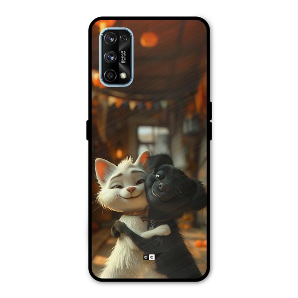 Cute Cat Dog Metal Back Case for Realme 7 Pro