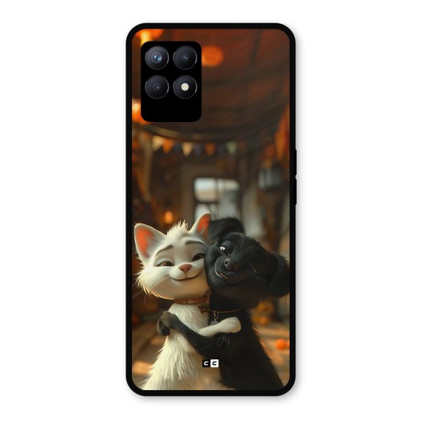 Cute Cat Dog Metal Back Case for Realme 8i