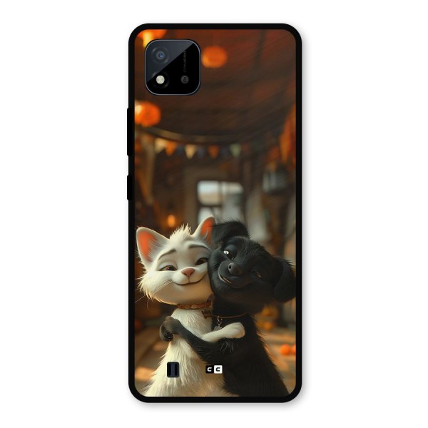 Cute Cat Dog Metal Back Case for Realme C11 2021