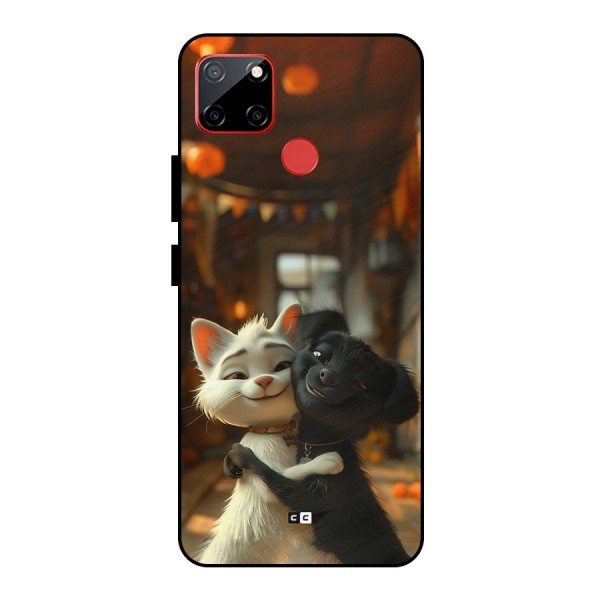 Cute Cat Dog Metal Back Case for Realme C12