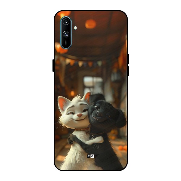 Cute Cat Dog Metal Back Case for Realme C3