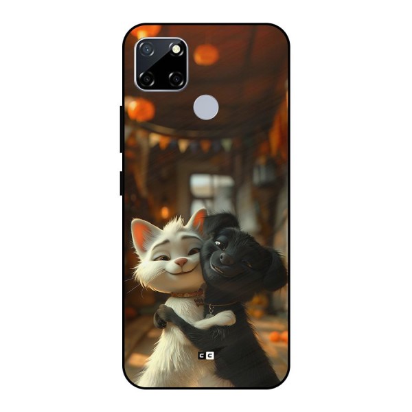 Cute Cat Dog Metal Back Case for Realme Narzo 20