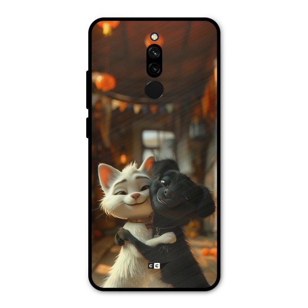 Cute Cat Dog Metal Back Case for Redmi 8