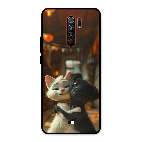 Cute Cat Dog Metal Back Case for Redmi 9 Prime