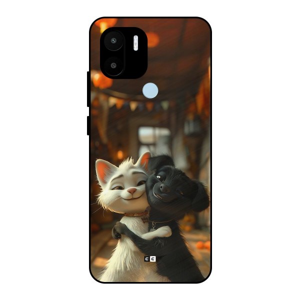 Cute Cat Dog Metal Back Case for Redmi A2 Plus