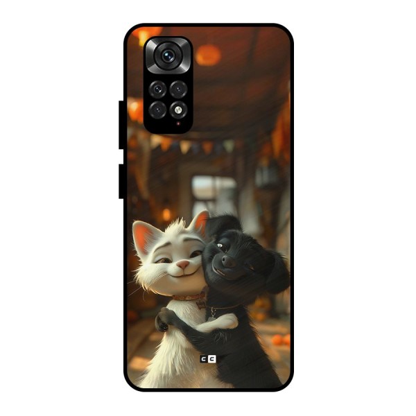 Cute Cat Dog Metal Back Case for Redmi Note 11 Pro