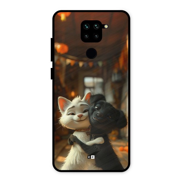 Cute Cat Dog Metal Back Case for Redmi Note 9