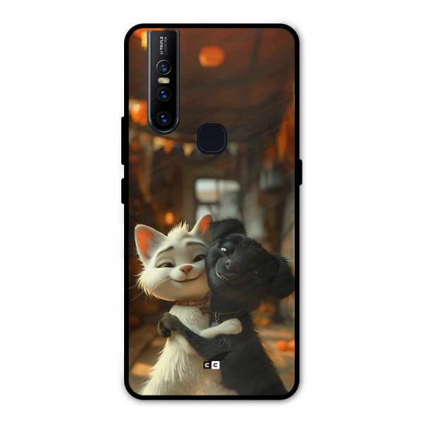 Cute Cat Dog Metal Back Case for Vivo V15