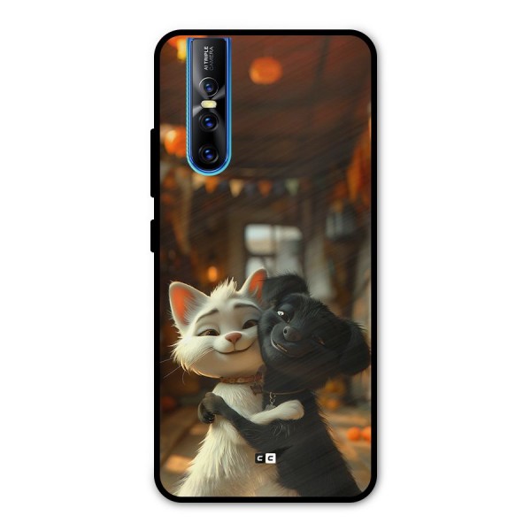 Cute Cat Dog Metal Back Case for Vivo V15 Pro