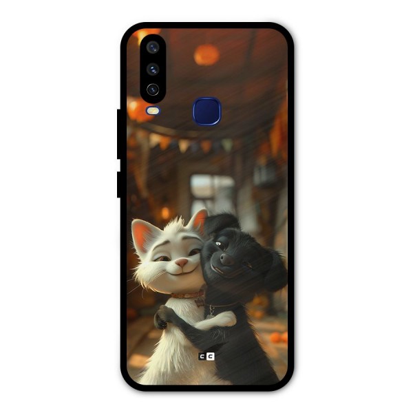 Cute Cat Dog Metal Back Case for Vivo V17