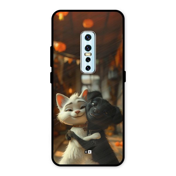 Cute Cat Dog Metal Back Case for Vivo V17 Pro