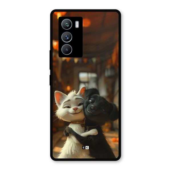 Cute Cat Dog Metal Back Case for iQOO 9 SE