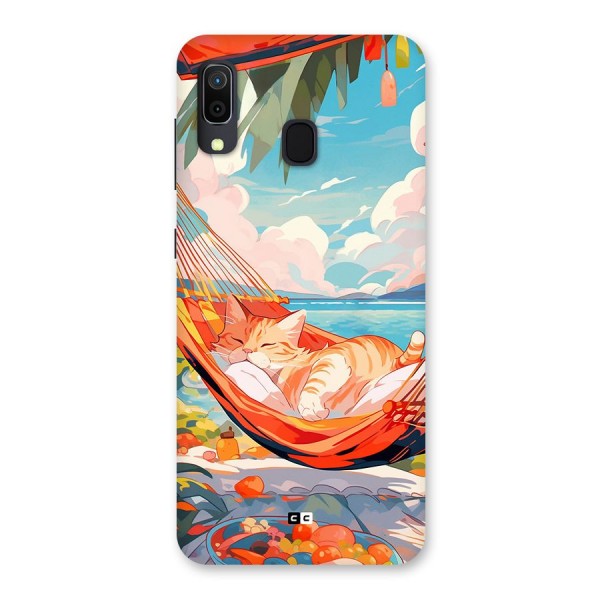 Cute Cat On Beach Back Case for Galaxy A30