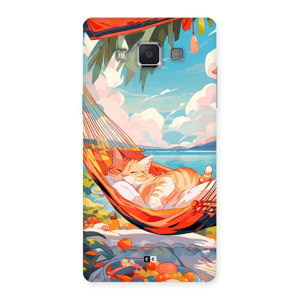 Cute Cat On Beach Back Case for Galaxy A5