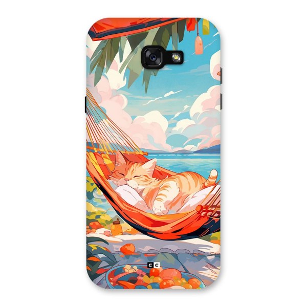 Cute Cat On Beach Back Case for Galaxy A7 (2017)