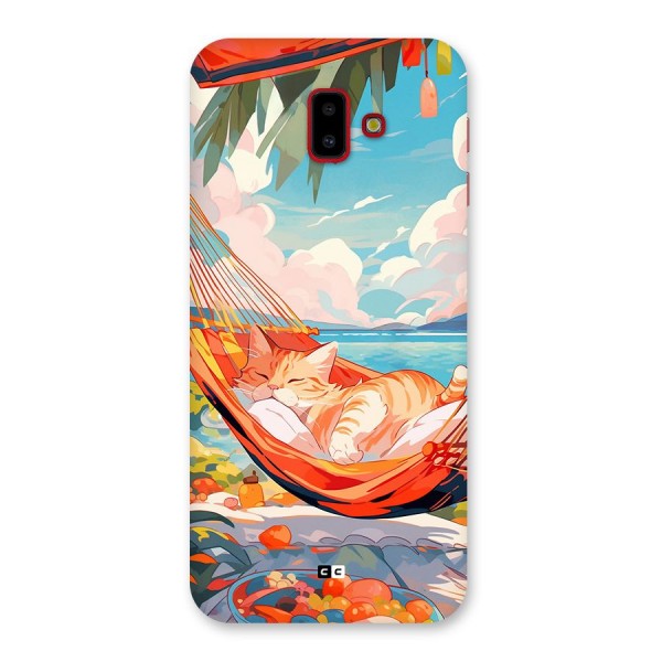 Cute Cat On Beach Back Case for Galaxy J6 Plus